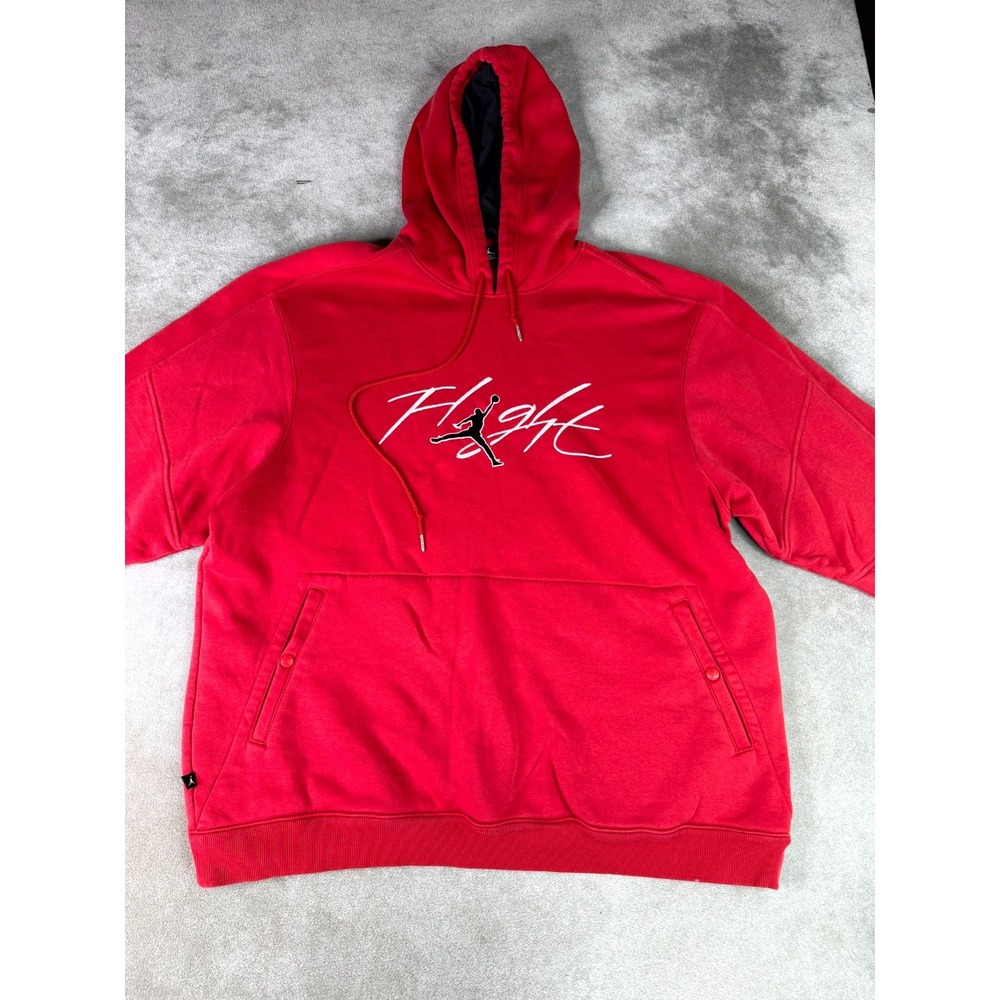 Air Jordan Flight Hoodie Men 3XL Red Fleece Lined Cotton Graphic Jumpman Logo 23